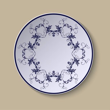 Soyut tarzda süslemeli tabaklar. Süslü klasik tabak, her amaçla harika tasarım. Vektör izole illüstrasyon. Soyut vektör arkaplanı. Vektör illüstrasyonu