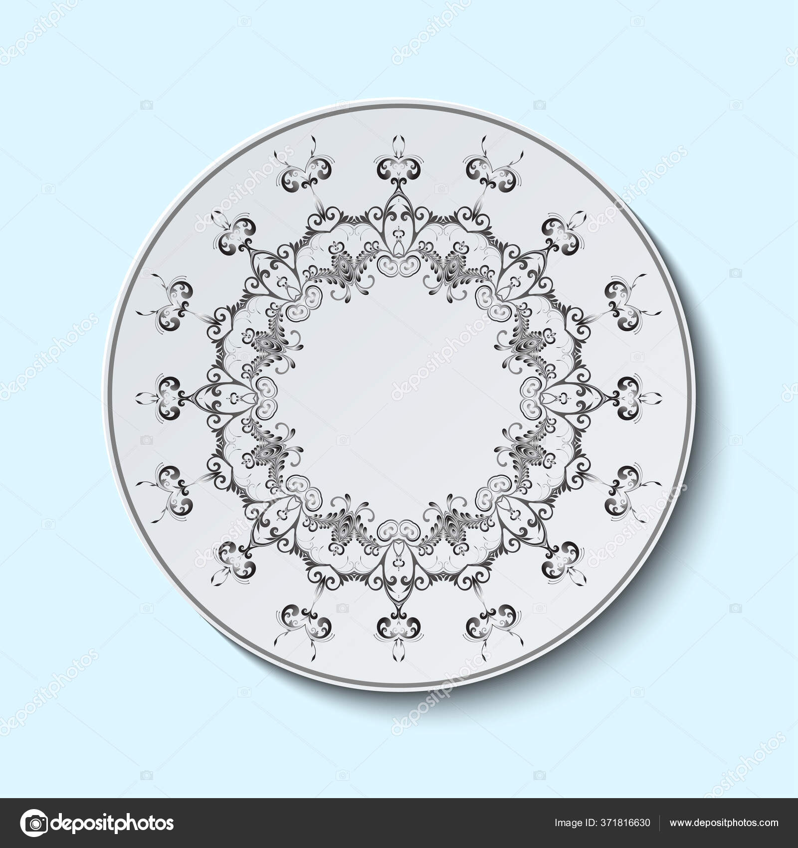Plate Ornament Abstract Style Classic Plate Ornament Great Design Any ...
