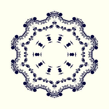 Tasarımın için güzel bir süs beyaz arka planda. Yuvarlak süs. Vektör illüstrasyonu