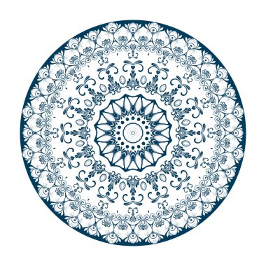 Arka planda yuvarlak bir süs. Vektör illüstrasyonu