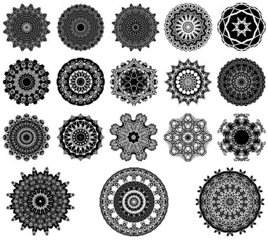 Yuvarlak süsler. Hazır ol. Vektör illüstrasyonu