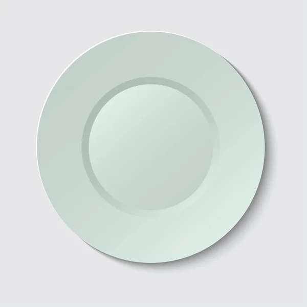 Vector Illustration Empty Plate Gray Background Vector Illustration — Stock Vector