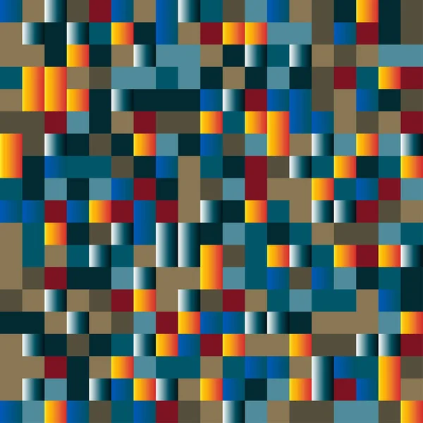 色の四角形の背景 幾何学的形状の抽象的な背景 正方形の幾何学的モザイク ベクターイラスト — ストックベクタ