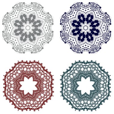 Arka planda renkli, yuvarlak bir süs. Hazır ol. Vektör illüstrasyonu