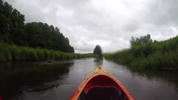 Punto Vista Primera Persona Pov Perspectiva Vista Kayak Canoa Imágenes — Vídeos de Stock