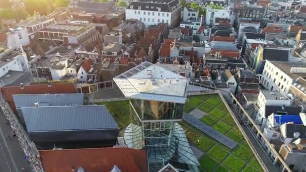 Luftaufnahme Berühmter Amsterdamer Kanäle Und Straßen Den Niederlanden Luftaufnahme Bei — Stockvideo