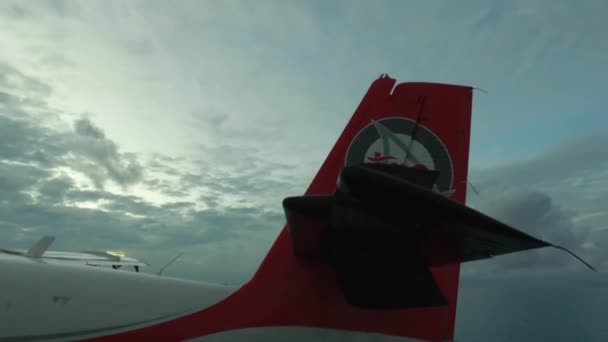 Maldives Male 2018 Trans Maldivian Airlines Hydroplan Seaplane Tma Company — Stock video