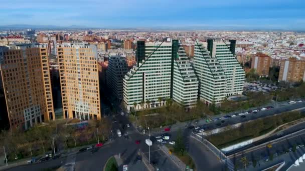 Images Aériennes Dessus Ville Valence Espagne Avec Vue Panoramique Sur — Video