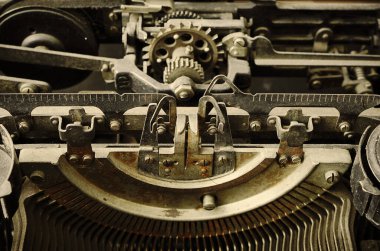 Eski bir daktilonun ayrıntıları