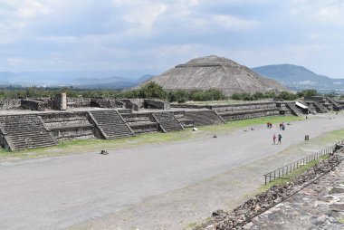 View of the Causeway of the Dead in Pyramids of Teotihuacan, Mexico. June 18, 2019 clipart