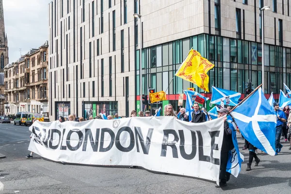 Глазго Скоттленд Великобритания 2019 Марш Независимость Шотландии Лицензионные Стоковые Изображения