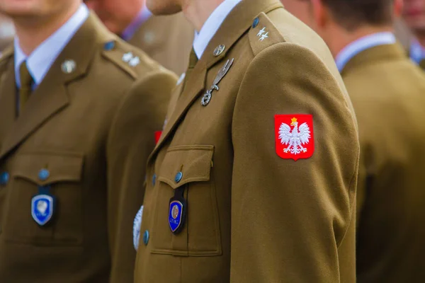 11.2019 Kielce / Polonya Polonya askeri ordusu geçit töreninde. Polonya ordusu peş peşe bayrak boyadı