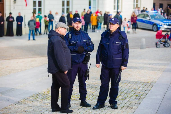 2019 Polícia Kielce Polónia Policja Polónia Durante Dia Independência Nacional — Fotografia de Stock