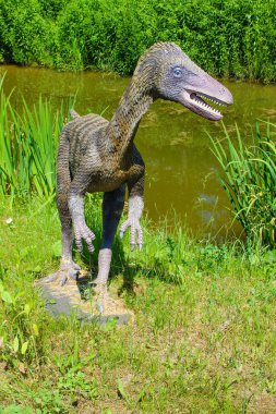 Baltow / Polonya 04.05.2017 - Baltow Park Poland 'daki dinozor. Dinozorlar için park yeri