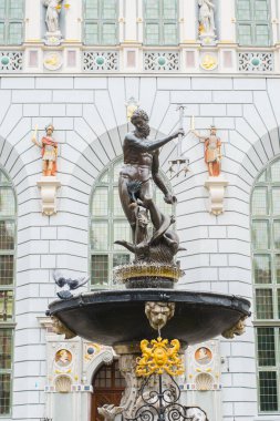 Gdask / Polonya 05.09.2019 - Neptün Çeşmesi 