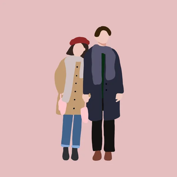 Illustration Couple Love Minimalistic Style — Stock Photo, Image