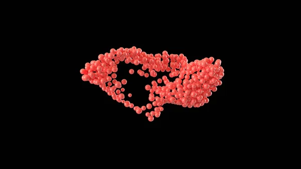 Форма Губ Сделана Анимации Блестящих Сфер День Святого Валентина Рендеринг — стоковое фото