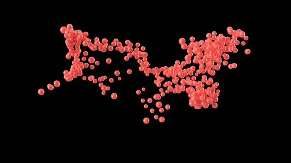 唇形由闪亮的球体动画制成 情人节 3D渲染 — 图库照片