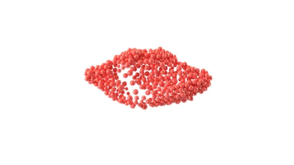 Forma Delle Labbra Fatta Sfere Scintillanti Animazione San Valentino Rendering — Foto Stock