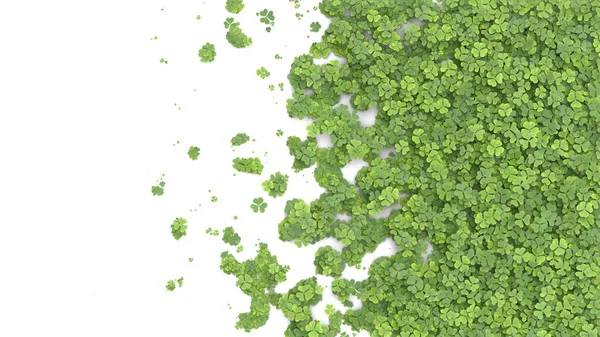 Trifoglio Verde Che Copre Schermo Sfondo Bianco Rendering — Foto Stock