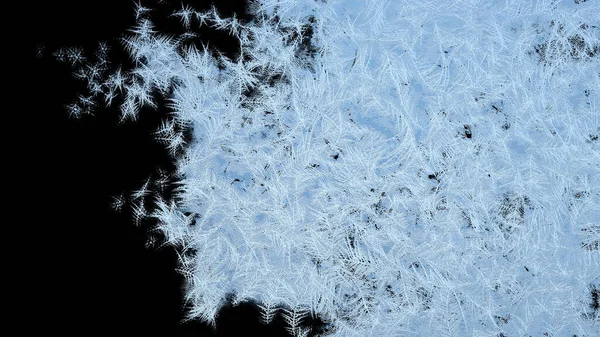 Zamrzlý Rám Zprava Doleva Zmrzlé Vzory Skle Vykreslování — Stock fotografie