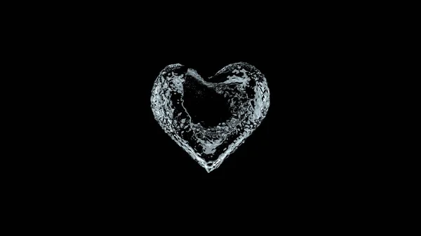 Heart Shape Made Out Water Rendering — Stock Photo, Image