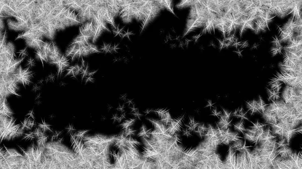 Frosted Frame Borders Center Zmrzlé Vzory Skle Vykreslování — Stock fotografie