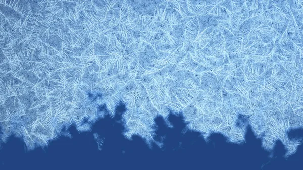 Zamrzlý Rám Shora Dolů Zmrzlé Vzory Skle Vykreslování — Stock fotografie