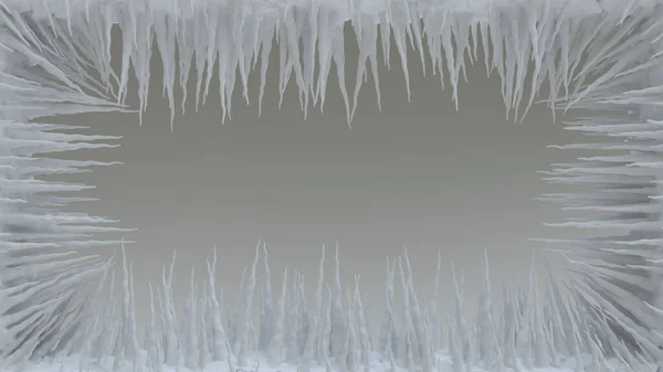 Pointes Glace Icicle Glace Sur Écran Rendu — Photo