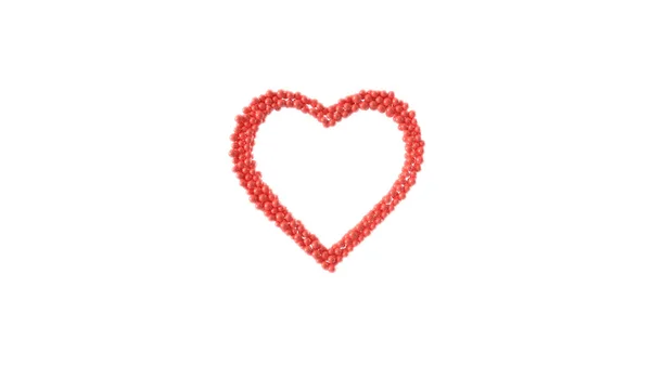 Серцева Форма Зроблена Блискучої Сфери Білому Тлі Валентинів День Візуалізація — стокове фото