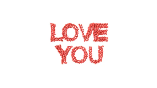 Love You Phrase Faite Sphères Brillantes Sur Fond Blanc Saint — Photo