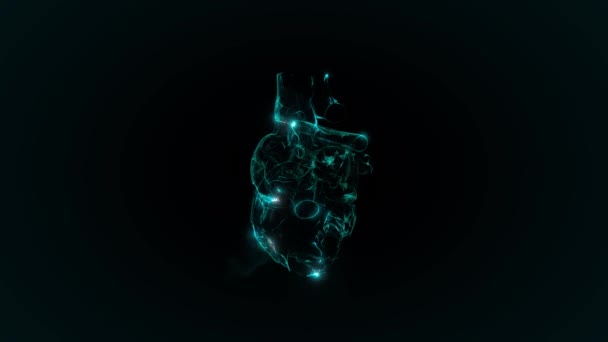 Mavi Kalp Animasyonu Alfa Ile Kusursuz Döngü — Stok video