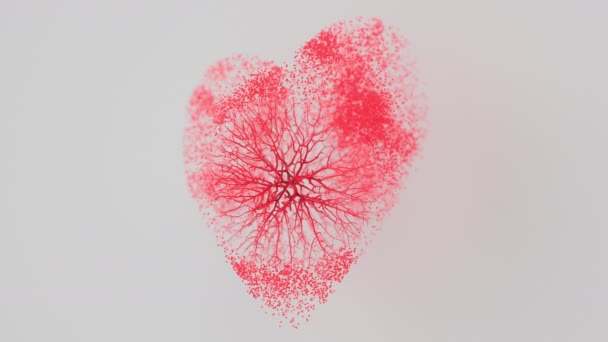 Animación Del Corazón Rojo Líneas Creciendo Canal Alfa Renderizado — Vídeo de stock