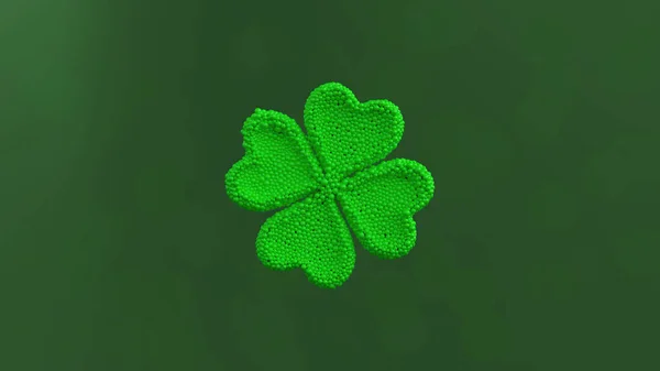 Clover Shape Made Out Shiny Spheres Rendering — Stock Photo, Image