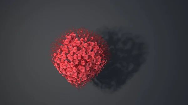 Rött Hjärta Gjort Blommor Mörk Bakgrund Rendering — Stockfoto
