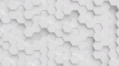 Soyut Hexagon ızgarası dikişsiz döngü animasyonu. 3B Hazırlama.