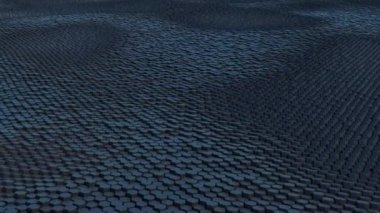 Altıgenler soyut animasyon. 3B görüntüleme.