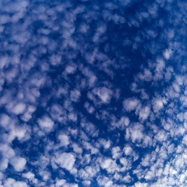 Viele Schöne Kleine Flauschige Wolken Mit Blauem Himmel Kann Als — Stockfoto