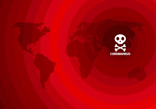 Koronavírus Elterjedése Kínából Egész Világon Vektor Illusztráció Hátterében Vörös Föld — Stock Vector