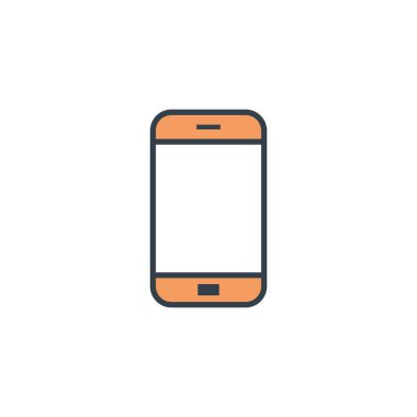 Beyaz arkaplan Eps10 üzerinde düz tasarım akıllı telefon simgesi