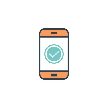 Beyaz arkaplan Eps10 üzerinde düz tasarım akıllı telefon simgesi