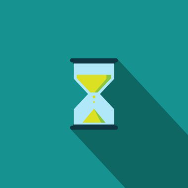 Düz kum saatlerinin modern simgesi. Zamanın vektör rengi sembolü