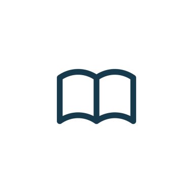 Kitap simgesi beyaz arkaplanda izole edildi. vektör sembolü