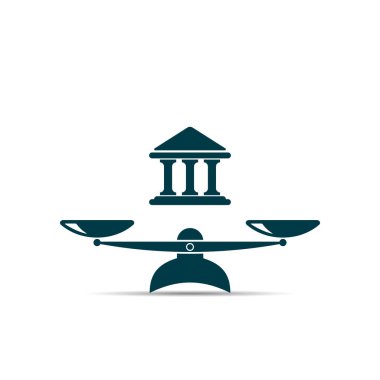 Scales of justice. vector symbol justice balance on white background vector