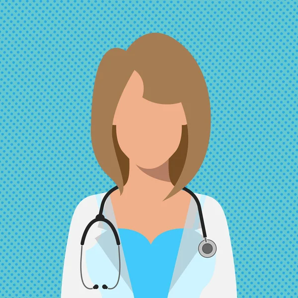 Enfermera sexy doctor en un fondo azul. ilustración vectorial — Vector de stock