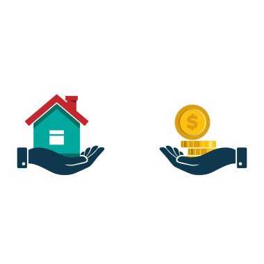 El eve para getiriyor. Ev satışı konsepti. vektör sembolü EPS10