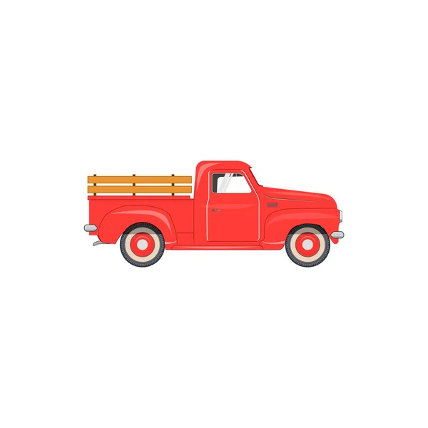 Vektorillustration Des Alten Farmer Red Pickup Truck Für Ihr Poster — Stockvektor
