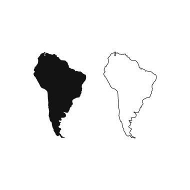 Güney Amerika haritası. Basit bir tasarım. vektör