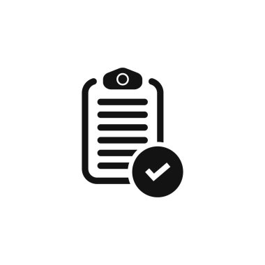 Kontrol listesi simgesi. belge simgesi. düz izole sembol