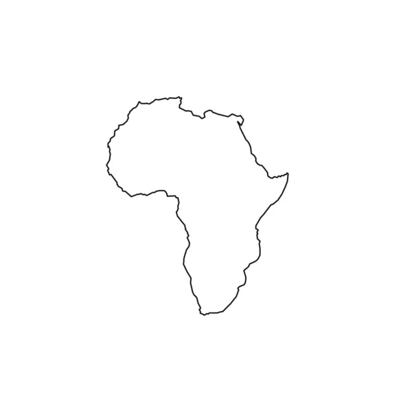 アフリカ地図のアイコン フラットシンプルなブラックデザイン ベクターイラスト — ストックベクタ